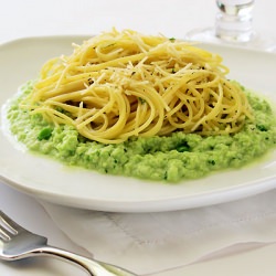 Spaghetti with Fava Bean Puree