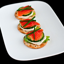 Sushi on a Cracker with Tamari Dip