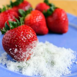 Strawberries with Basil Sugar