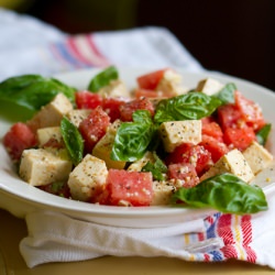 Watermelon Tofu Feta Salad