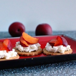 Apricot & Goat Cheese on Fig Crisps
