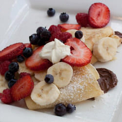 Crepes w/ Fresh Fruit & Nutella