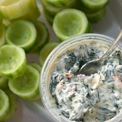 Spinach Dip Cucumber Cups