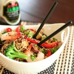 Tofu and Shrimp Soba Noodles
