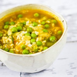 Lemon Pea and Rice Soup