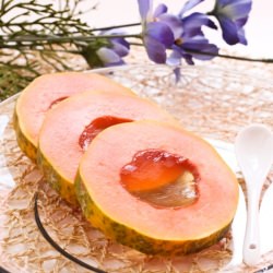 Chrysanthemum Tea Jello with Papaya