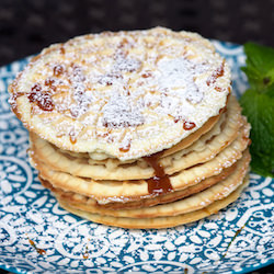 Pizelles with Caramel Sauce