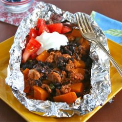 Sweet Potato Foil Packet Tacos
