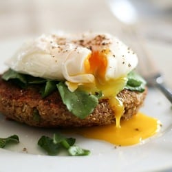 Quinoa Cakes and Poached Eggs
