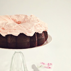 Dark Choc Chiffon cake w/ Rosewater