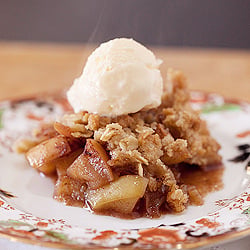 Apple Crisp with Vanilla Ice Cream
