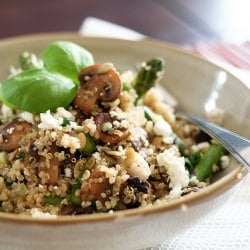 Mushroom and Asparagus Warm Quinoa