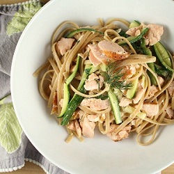 Fettucine w/ Salmon & Zucchini