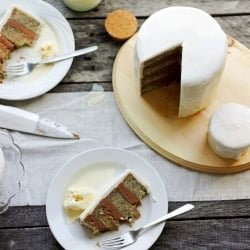 Banana Cake w/ Nutella and Cream Cheese