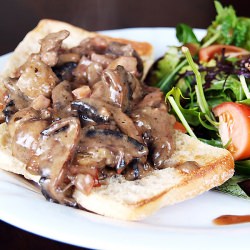 Mushroom and Livers on Ciabatta