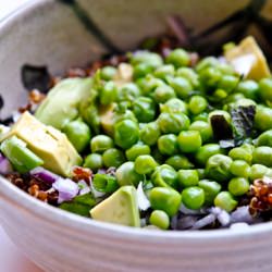 Fresh Pea and Quinoa Pilaf