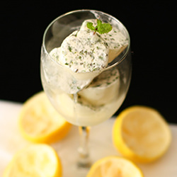 Lemon Sorbet w/ Mint Leaves