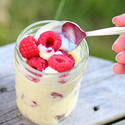 Fluffy Lime Raspberry Dessert
