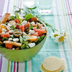 Minty Peach and Watermelon Salad
