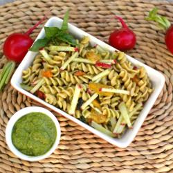 Radish Pesto Pasta Salad