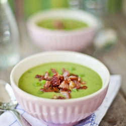 Pea, Mint and Pancetta Soup