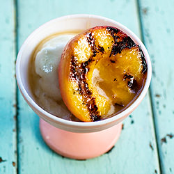 Grilled Peaches w/ Coconut Ginger