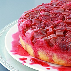 Rhubarb and Raspberry Upside-Down