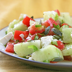 Honeydew and Tomato Salad with Feta