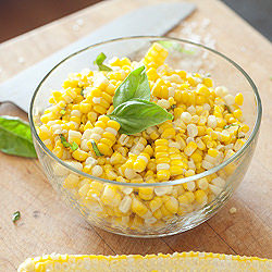 Sweet Corn with Sea Salt & Basil