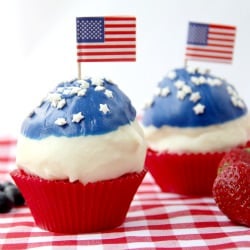 Berries & Cream Dipped Cupcakes