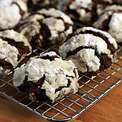 Triple Chocolate Crinkle Cookies