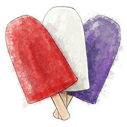 Red, White and Blue Popsicles