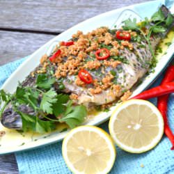 Baked Tilapia with Toasted Garlic