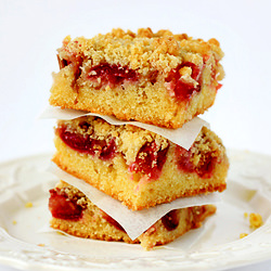 Rhubarb & Cherry Crumb Bars