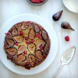 Fig and Raspberry Upside-down Cake
