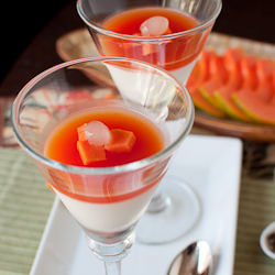 Coconut Panna Cotta w/ Papaya