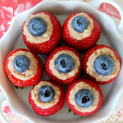 Cashew Date Stuffed Strawberries