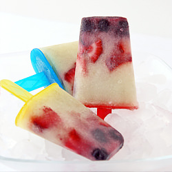 Red White & Blue Fruit Popsicles