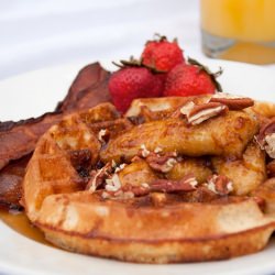 Belgian Waffles Banana Foster