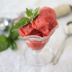 Strawberry Basil Sorbet