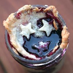 Blueberry Pies in Mason Jars