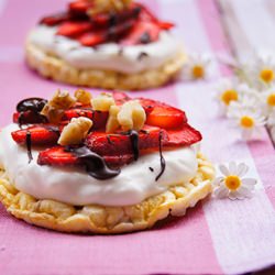 Tortitas de Chocolate, Queso y Frut