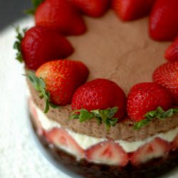 Triple Choc Strawberry Mousse Cake