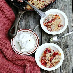 Skillet-Baked Peach and Cherry Cobb