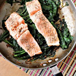 Steamed Salmon with Greens
