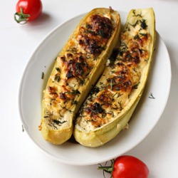 Stuffed Zucchini w/ Feta & Eggs