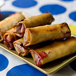 Cherry Eggrolls with Honeyed Yogurt
