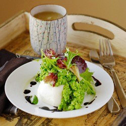 Mozzarella, Smashed Herb Peas