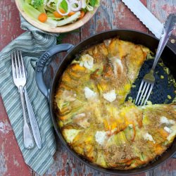 Zucchini Blossom and Potato Quiche