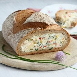 Ricotta and Chive Filled Rye Loaf